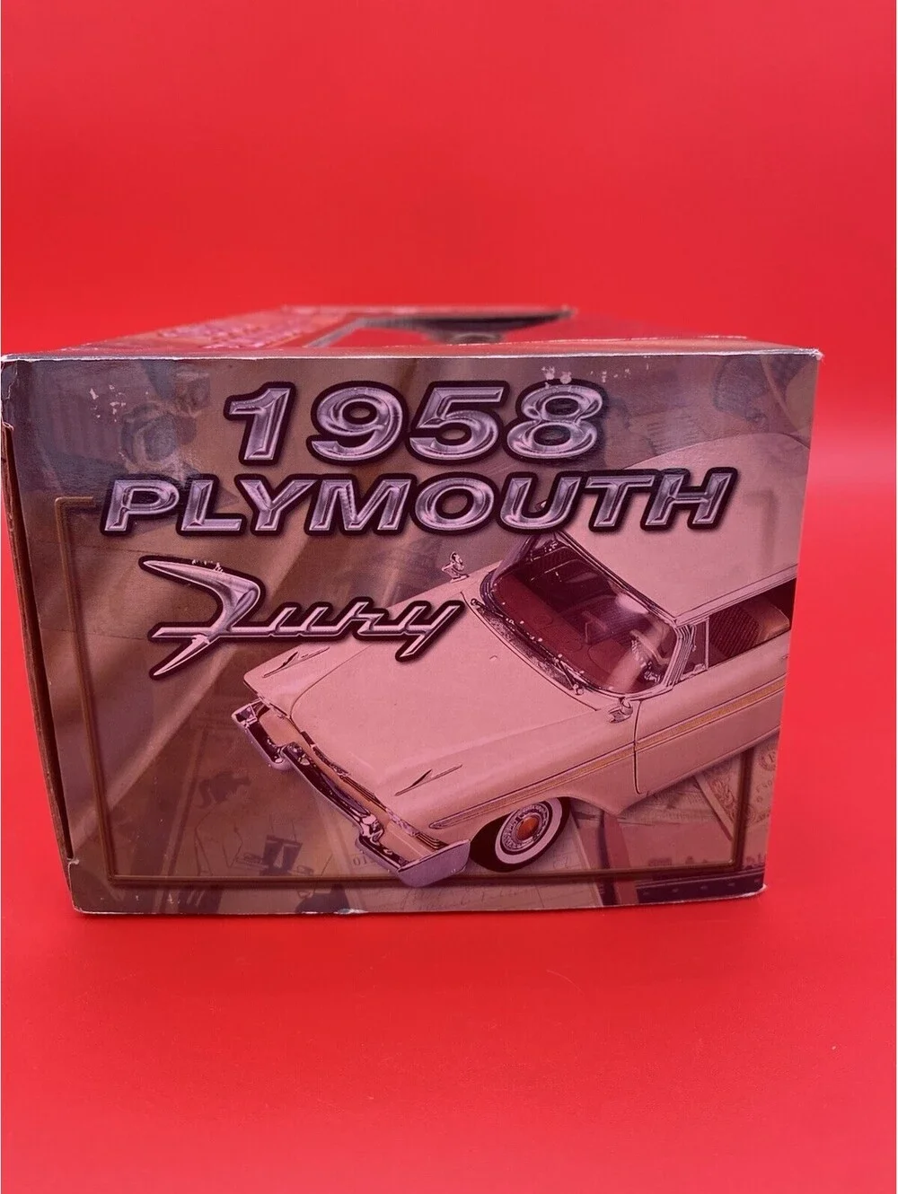 1958 Plymouth Fury Black 1/18 Scale Diecast Model Car - New - 2002 Motor Max NOS